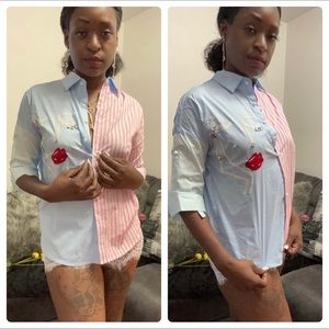 Picasso girl button up mid sleeve